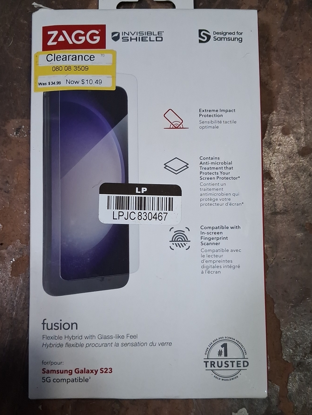 ZAGG InvisibleShield Fusion Screen Protector for Samsung Galaxy S23 - Black/Gray